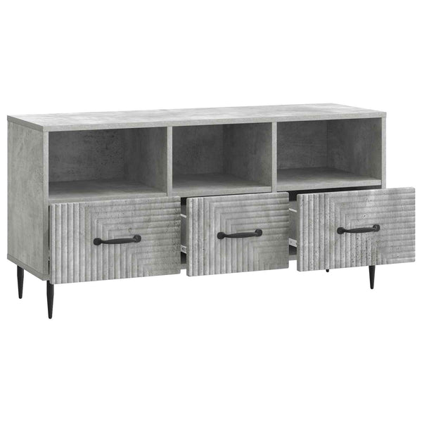 TV-kaappi Betoninharmaa 102 x 34,5 x 50 cm Tekninen puu