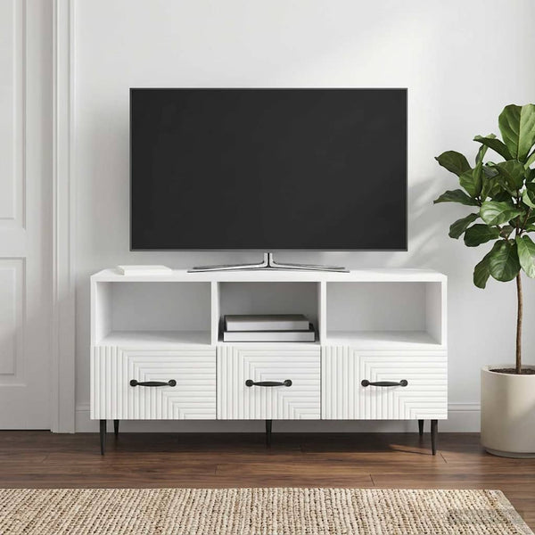 TV-kaappi Korkeakiiltoinen valkoinen 102 x 34,5 x 50 cm