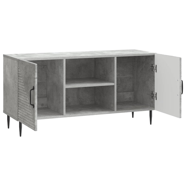 TV-kaappi Betoninharmaa 102 x 34,5 x 50 cm Tekninen puu