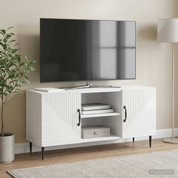 TV-kaappi Korkeakiiltoinen valkoinen 102 x 34,5 x 50 cm