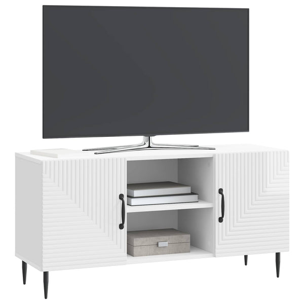 TV-kaappi Korkeakiiltoinen valkoinen 102 x 34,5 x 50 cm