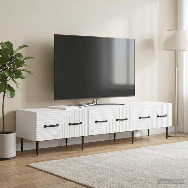 TV-kaappi valkoinen 147 x 34,5 x 30 cm Tekninen puu