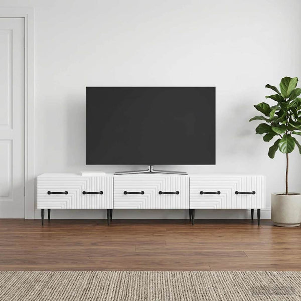 TV-kaappi valkoinen 147 x 34,5 x 30 cm Tekninen puu