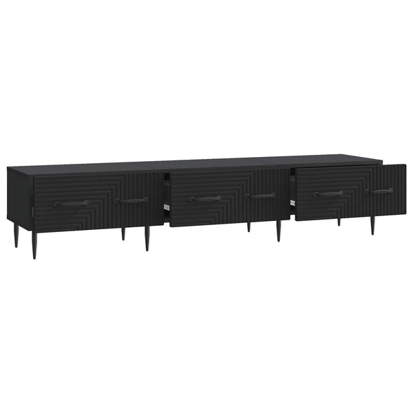 TV-kaappi laatikon kanssa Musta 147 x 34,5 x 30 cm Tekninen puu