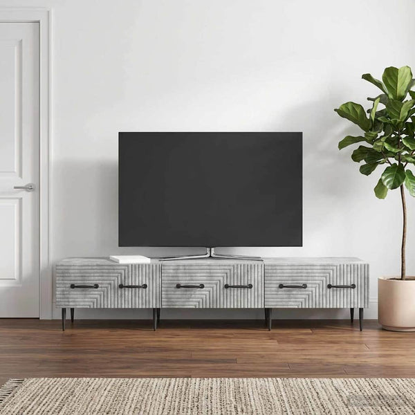 TV-kaappi Betoninharmaa 147 x 34,5 x 30 cm Tekninen puu