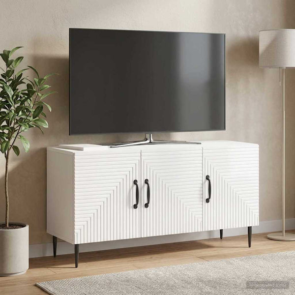 TV-kaappi Korkeakiiltoinen valkoinen 99 x 34,5 x 50 cm