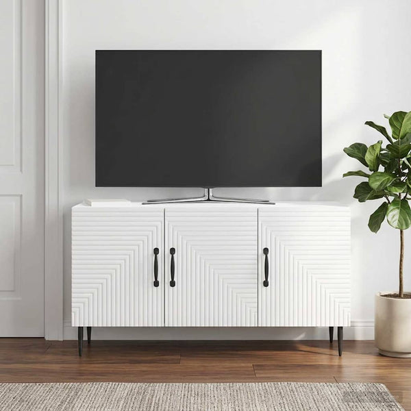 TV-kaappi Korkeakiiltoinen valkoinen 99 x 34,5 x 50 cm