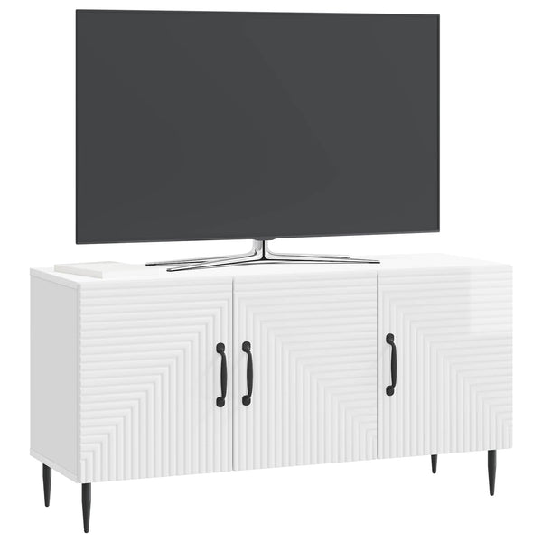 TV-kaappi Korkeakiiltoinen valkoinen 99 x 34,5 x 50 cm