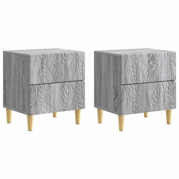 Yöpöytä 2 kpl Harmaa Sonoma 43 x 34,5 x 48 cm Tekninen puu
