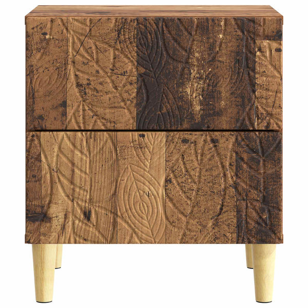 Yöpöytä 2 kpl Vanha puu 43 x 34,5 x 48 cm Tekninen puu