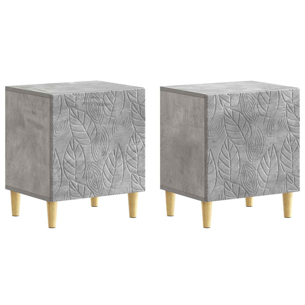 Yöpöytä 2 kpl Betoninharmaa 43 x 34,5 x 50 cm Tekninen puu