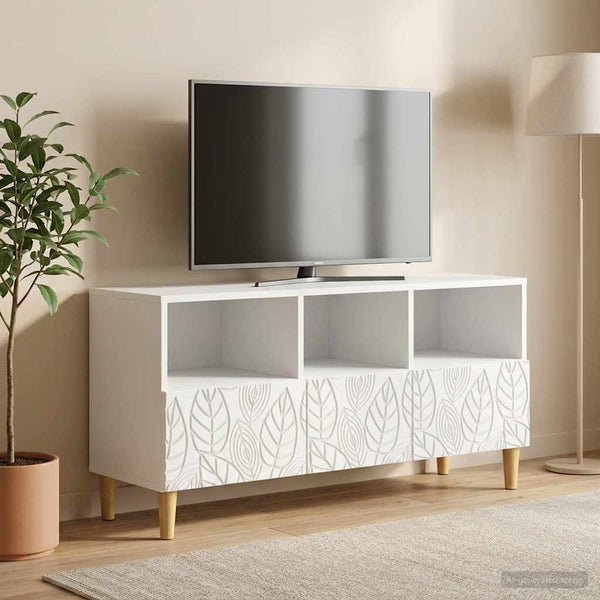 TV-kaappi 102 x 34,5 x 50 cm valkoinen Tekninen puu