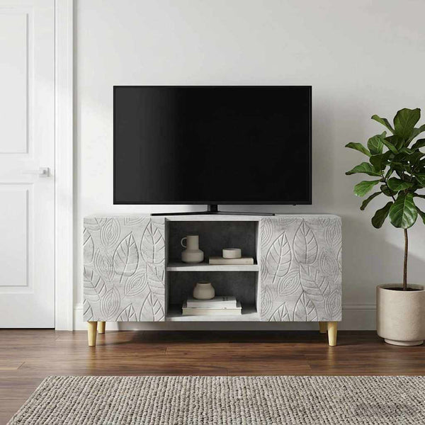 TV-kaappi 102 x 34,5 x 50 cm Betoninharmaa Tekninen puu