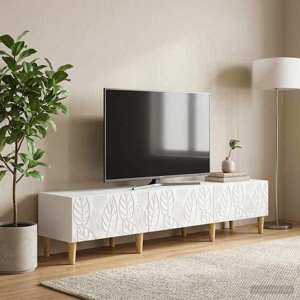 TV-kaappi 147 x 34,5 x 30 cm valkoinen Tekninen puu