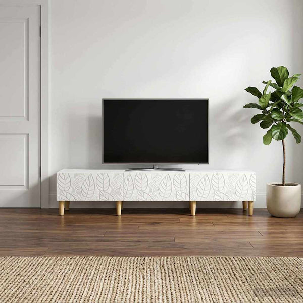 TV-kaappi 147 x 34,5 x 30 cm valkoinen Tekninen puu
