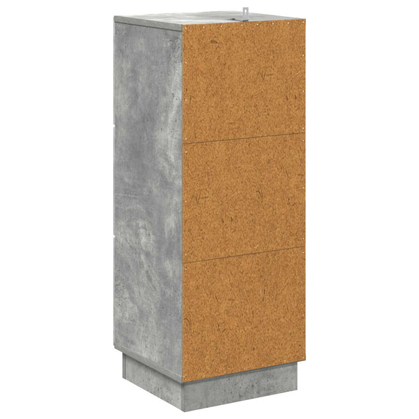 Laatikkokaappi 33 x 34,5 x 87 cm Tekninen puu Betoninharmaa