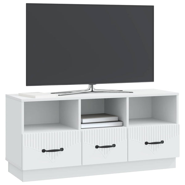 TV-kaappi valkoinen 102 x 34,5 x 47 cm Tekninen puu
