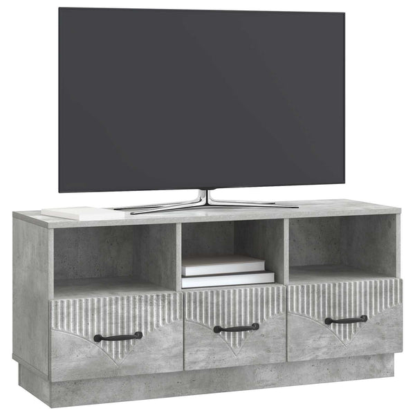 TV-kaappi Betoninharmaa 102 x 34,5 x 47 cm Tekninen puu