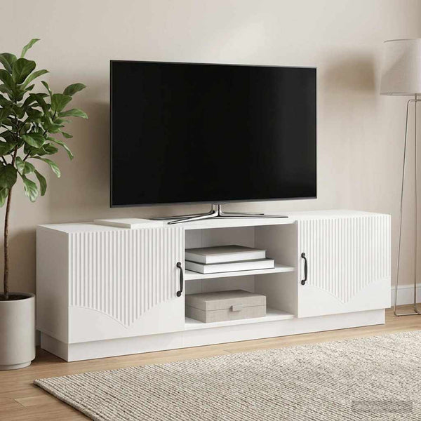 TV-kaappi Korkeakiiltoinen valkoinen 150 x 31 x 47 cm