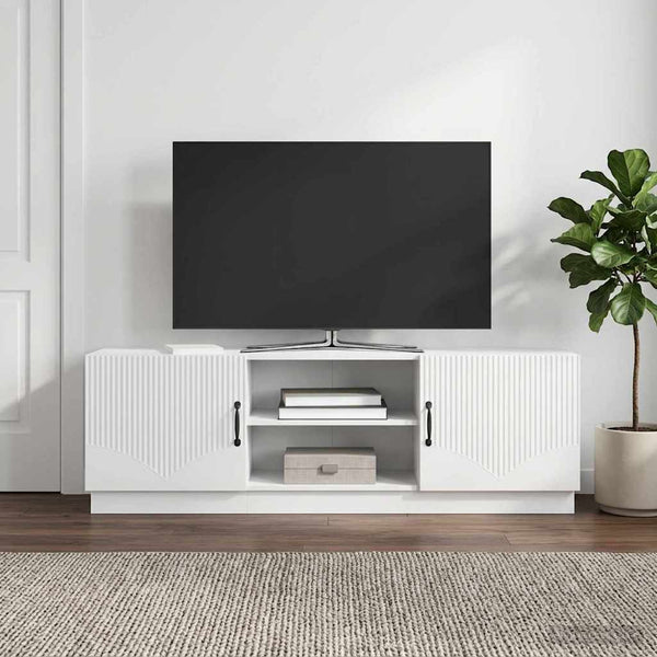 TV-kaappi Korkeakiiltoinen valkoinen 150 x 31 x 47 cm