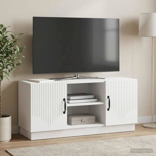 TV-kaappi valkoinen 102 x 34,5 x 47 cm Tekninen puu