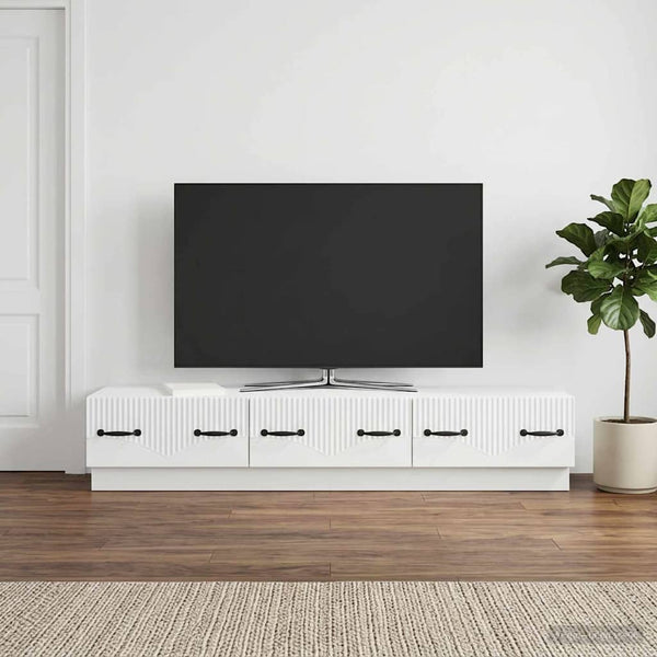 TV-kaappi valkoinen 147 x 34,5 x 27 cm Tekninen puu