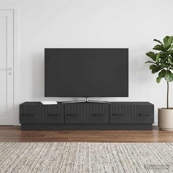 TV-kaappi laatikon kanssa Musta 147 x 34,5 x 27 cm Tekninen puu
