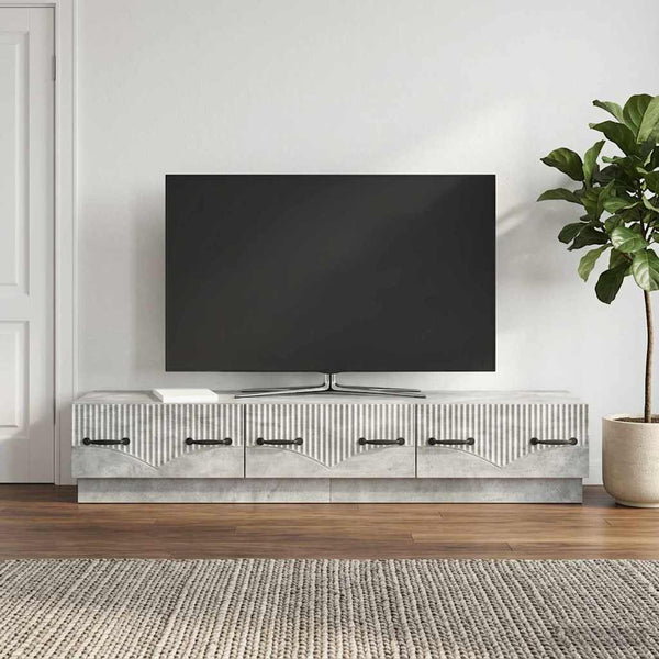 TV-kaappi Betoninharmaa 147 x 34,5 x 27 cm Tekninen puu