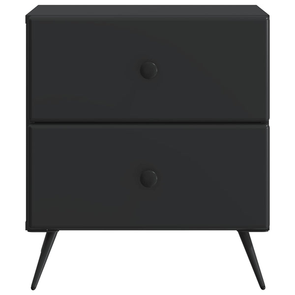 Yöpöytäkaappi 2 kpl Musta 43 x 34,5 x 47,5 cm Tekninen puu