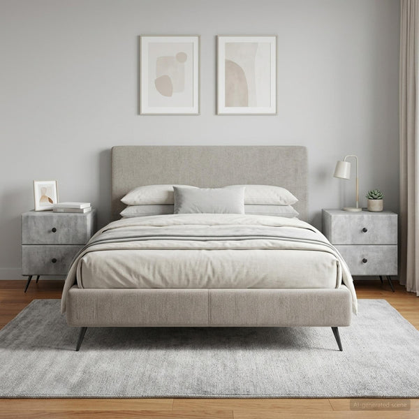 Yöpöytäkaappi 2 kpl Betoninharmaa 43 x 34,5 x 47,5 cm