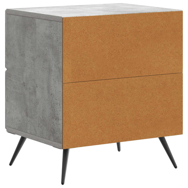 Yöpöytäkaappi 2 kpl Betoninharmaa 43 x 34,5 x 47,5 cm