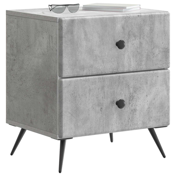 Yöpöytäkaappi 2 kpl Betoninharmaa 43 x 34,5 x 47,5 cm