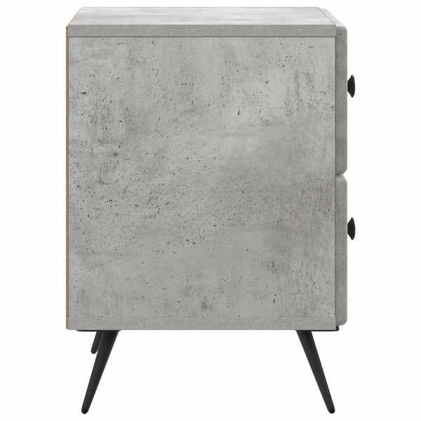 Yöpöytäkaappi 2 kpl Betoninharmaa 43 x 34,5 x 47,5 cm