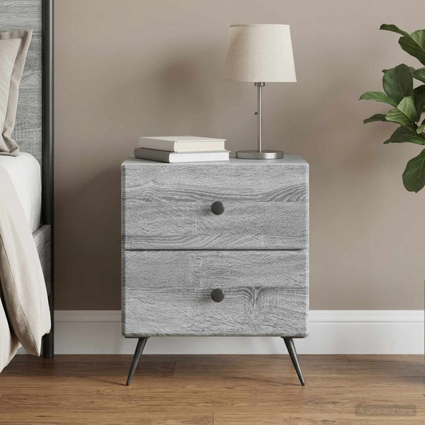 Yöpöytäkaappi Harmaa sonoma 43 x 34,5 x 47,5 cm Tekninen puu