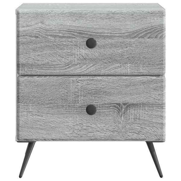 Yöpöytäkaappi 2 kpl Harmaa sonoma 43 x 34,5 x 47,5 cm