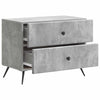 Yöpöytäkaappi Betoninharmaa 62 x 34,5 x 47,5 cm Tekninen puu