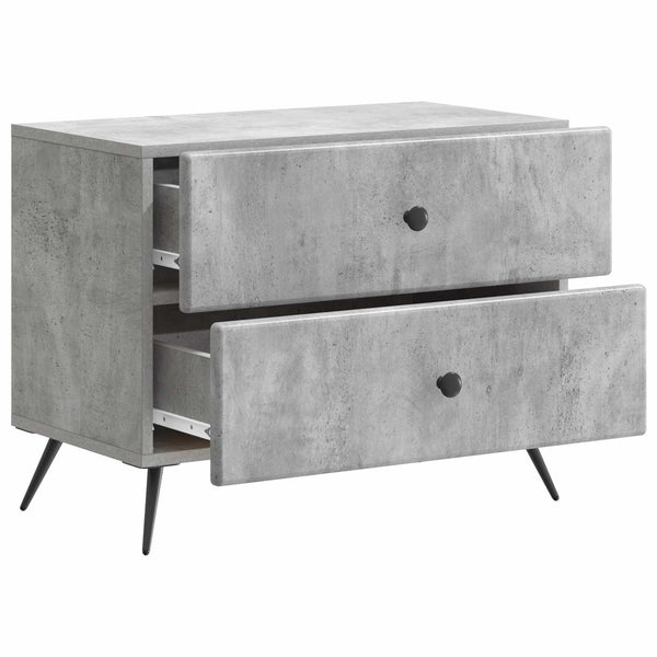 Yöpöytäkaappi Betoninharmaa 62 x 34,5 x 47,5 cm Tekninen puu