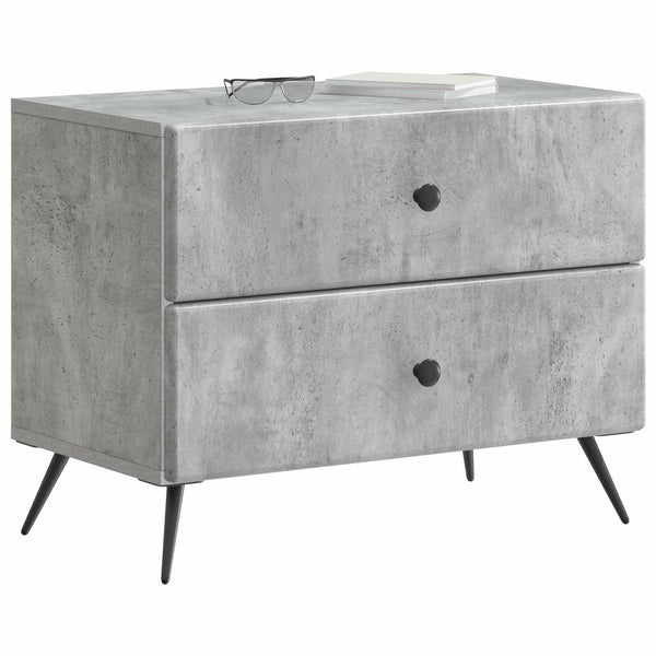 Yöpöytäkaappi Betoninharmaa 62 x 34,5 x 47,5 cm Tekninen puu