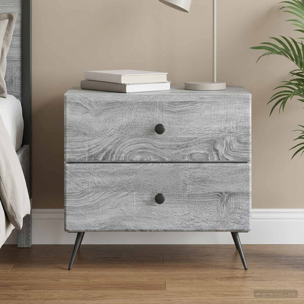 Yöpöytäkaappi Harmaa sonoma 62 x 34,5 x 47,5 cm Tekninen puu