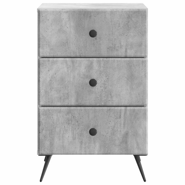 Yöpöytäkaappi Betoninharmaa 43 x 41 x 66,5 cm Tekninen puu