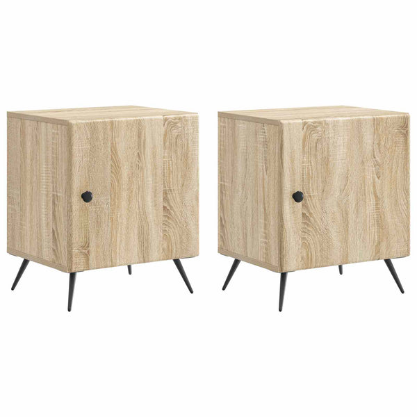 Yöpöytäkaappi 2 kpl Sonoma-tammi 43 x 34,5 x 50 cm Tekninen puu