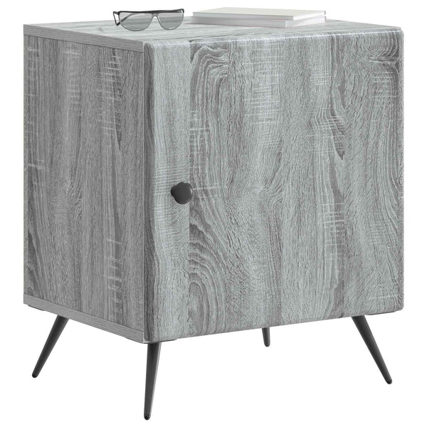 Yöpöytäkaappi 2 kpl Harmaa sonoma 43 x 34,5 x 50 cm