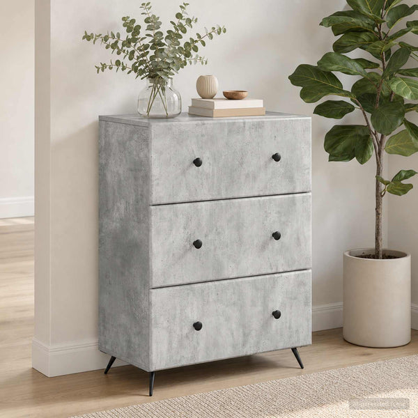 Laatikkokaappi 66 x 34,5 x 90 cm Tekninen puu Betoninharmaa