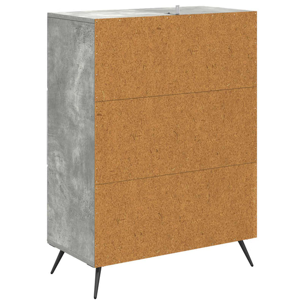 Laatikkokaappi 66 x 34,5 x 90 cm Tekninen puu Betoninharmaa