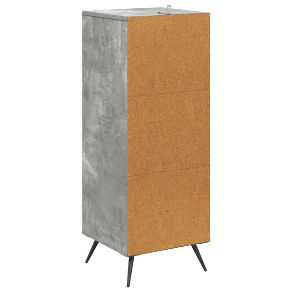 Laatikkokaappi Betoninharmaa 33 x 34,5 x 90 cm Tekninen puu