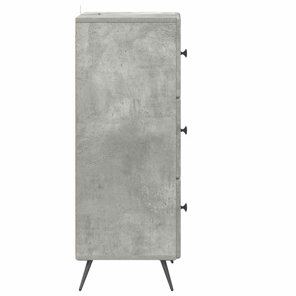 Laatikkokaappi Betoninharmaa 33 x 34,5 x 90 cm Tekninen puu