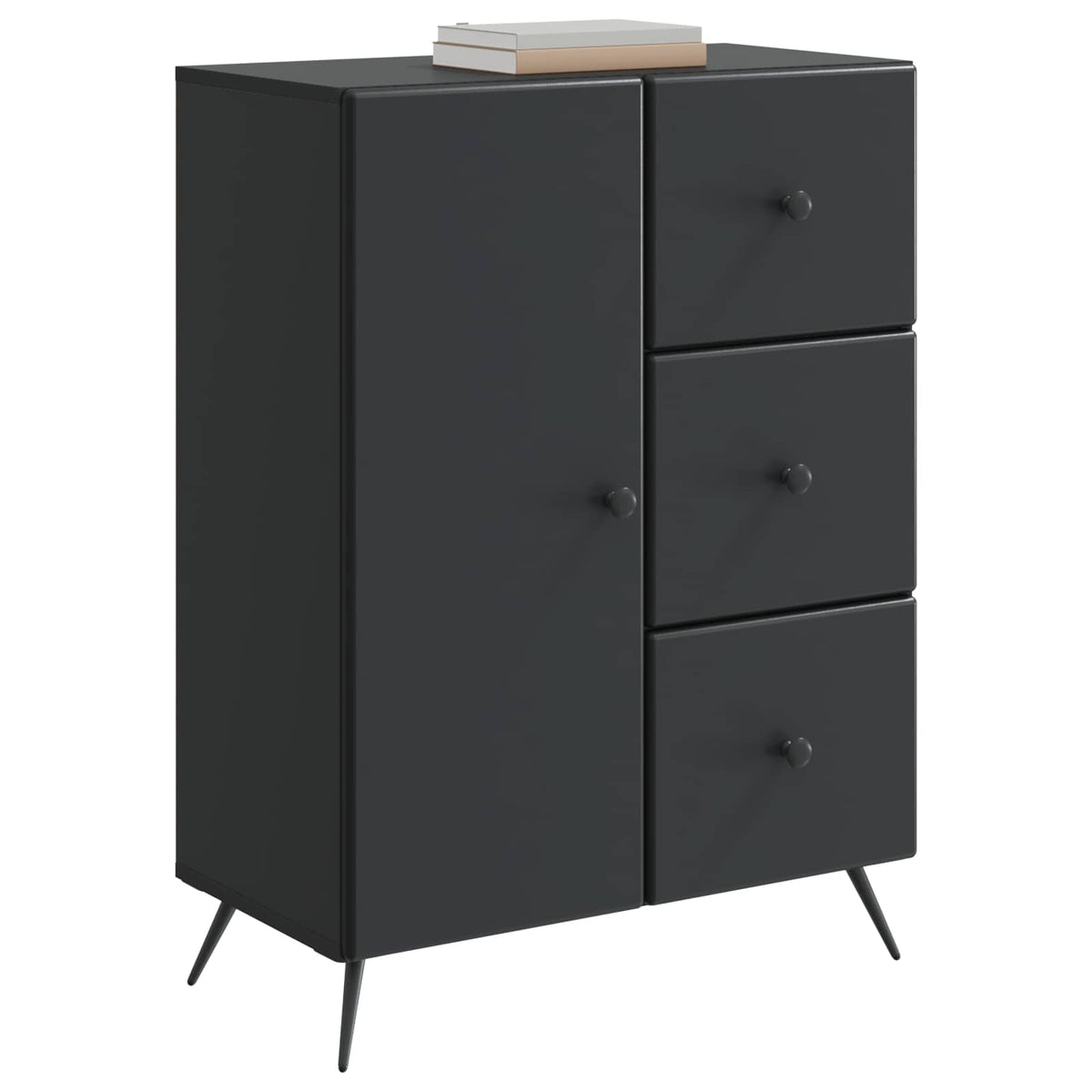 Sivupöytä laatikon kanssa Musta 66 x 34,5 x 90 cm Tekninen puu
