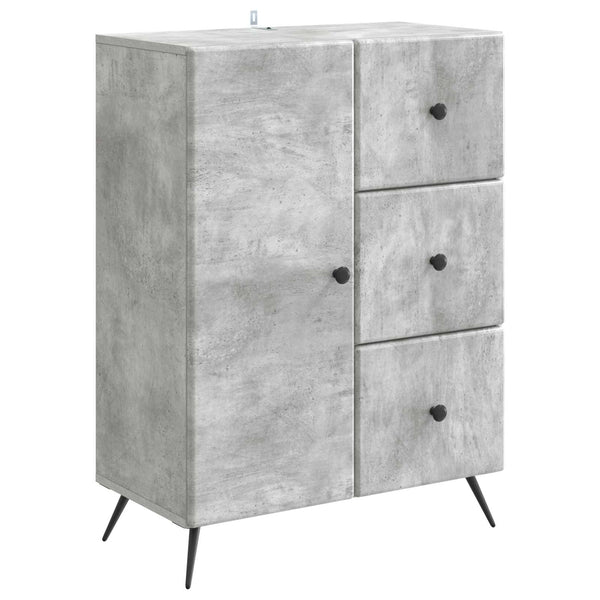 Sivupöytä Betoninharmaa 66 x 34,5 x 90 cm Tekninen puu