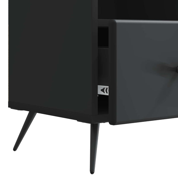 TV-kaappi laatikon kanssa Musta 102 x 34,5 x 50 cm Tekninen puu