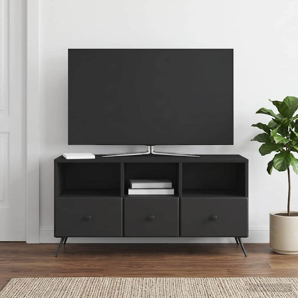 TV-kaappi laatikon kanssa Musta 102 x 34,5 x 50 cm Tekninen puu